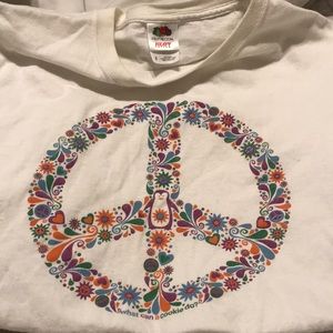 Girl Scouts cookie peace sign penguin shirt S